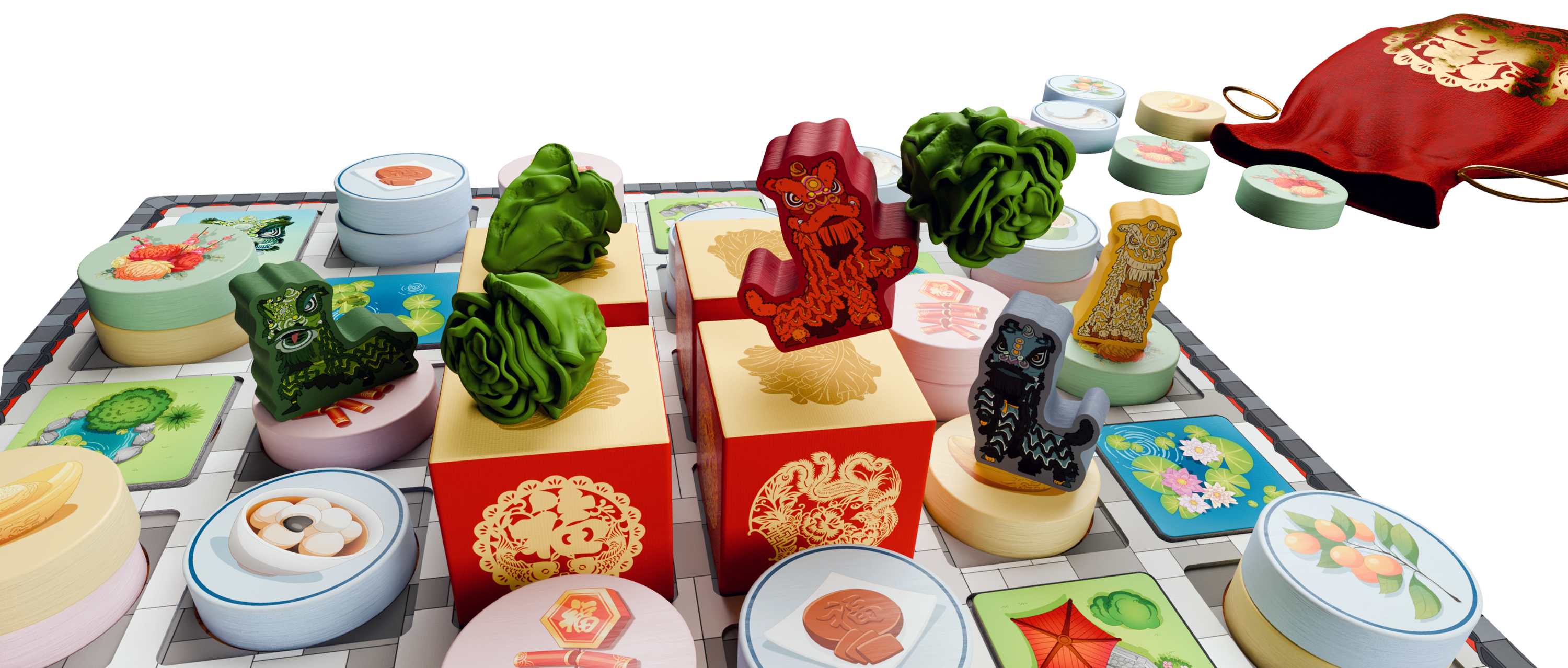 The Red Lion leaps to seize the lucky lettuce!