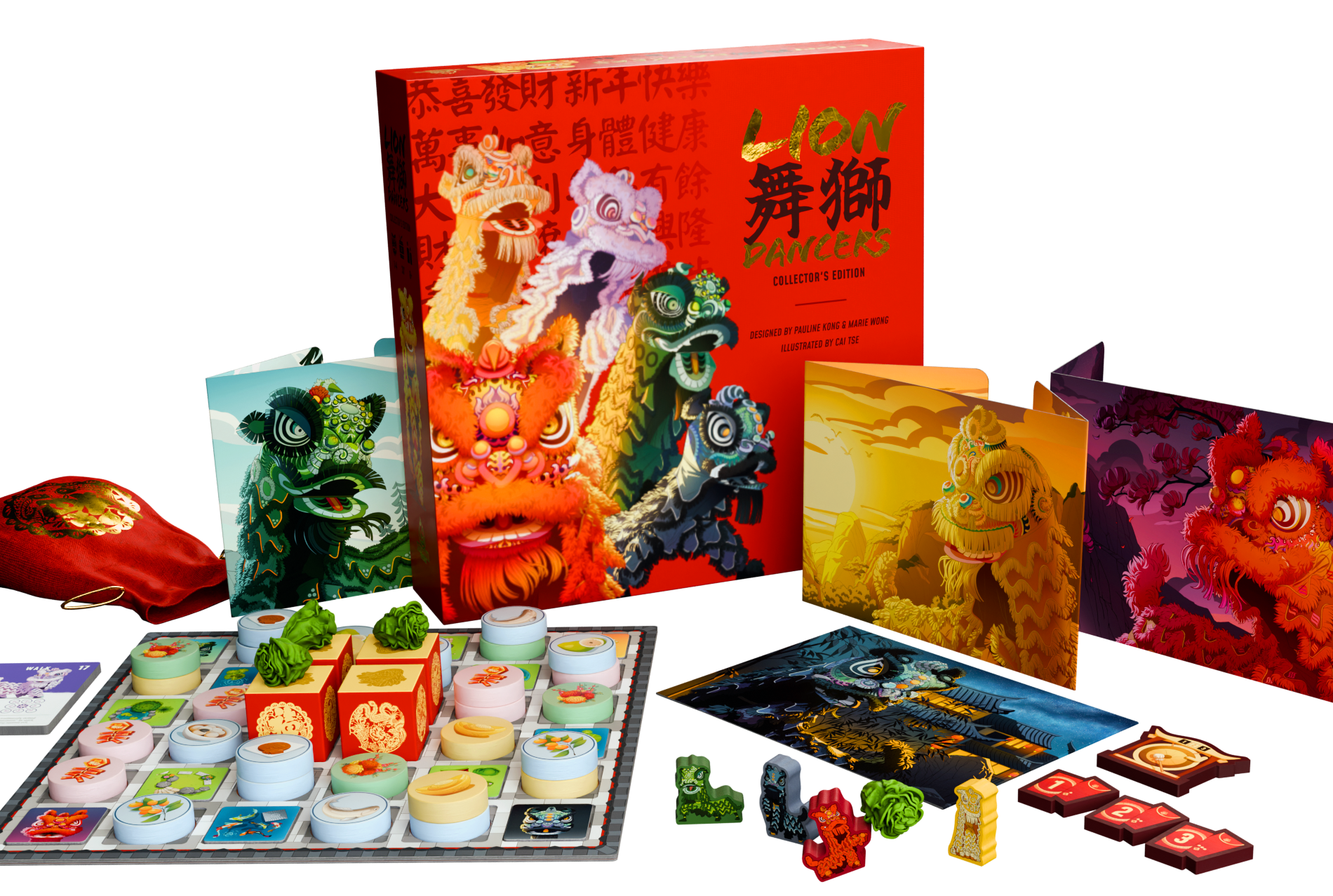 Showcases Lion Dancers Collector's Edition components