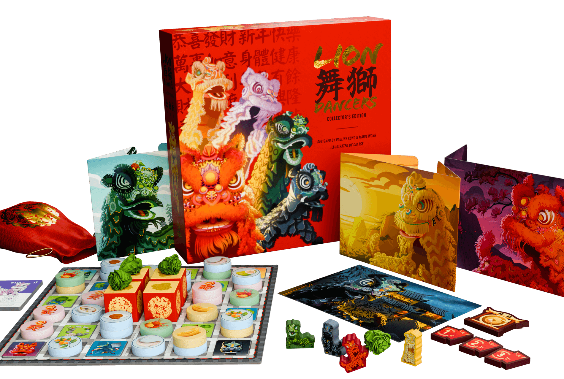 Showcases Lion Dancers Collector's Edition components