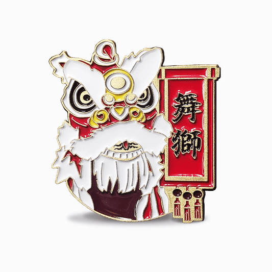 Lion Dancers Enamel Pin